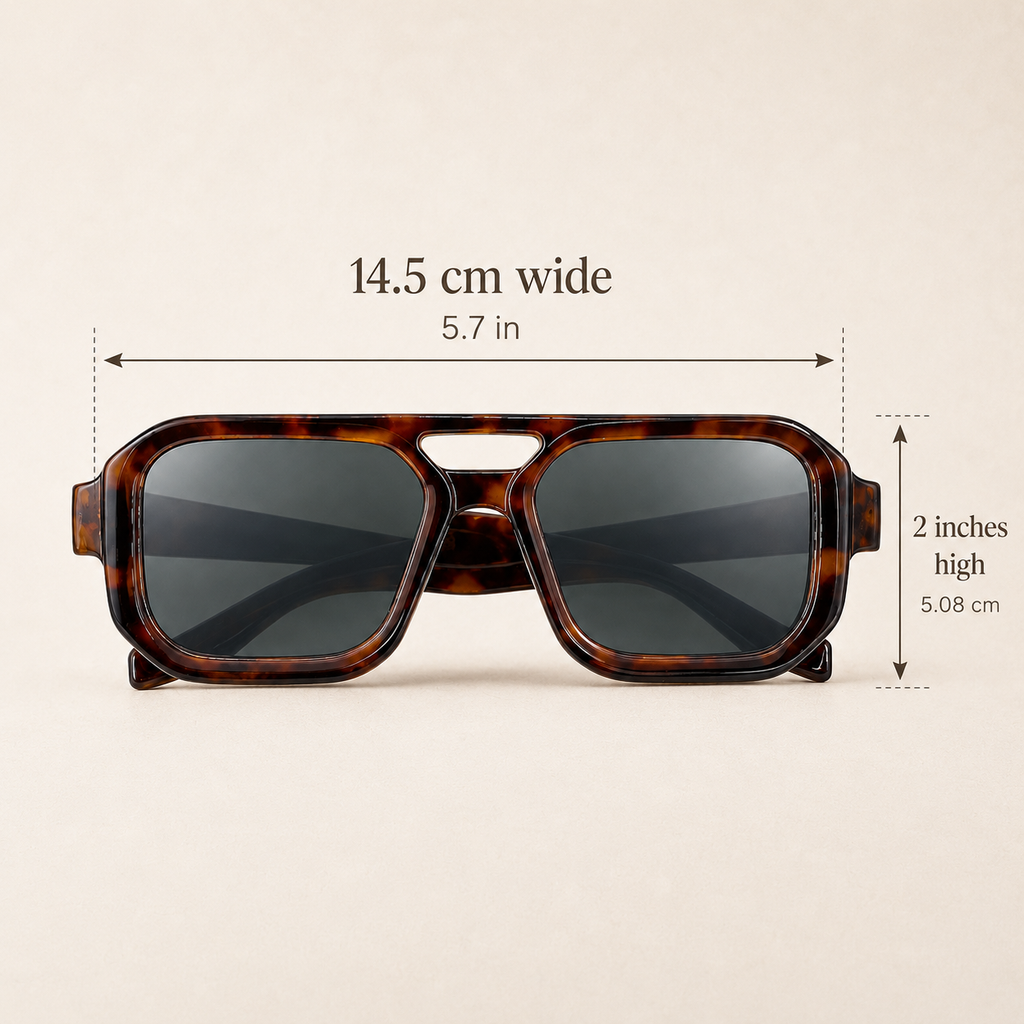Modern Square Aviator Sunglasses