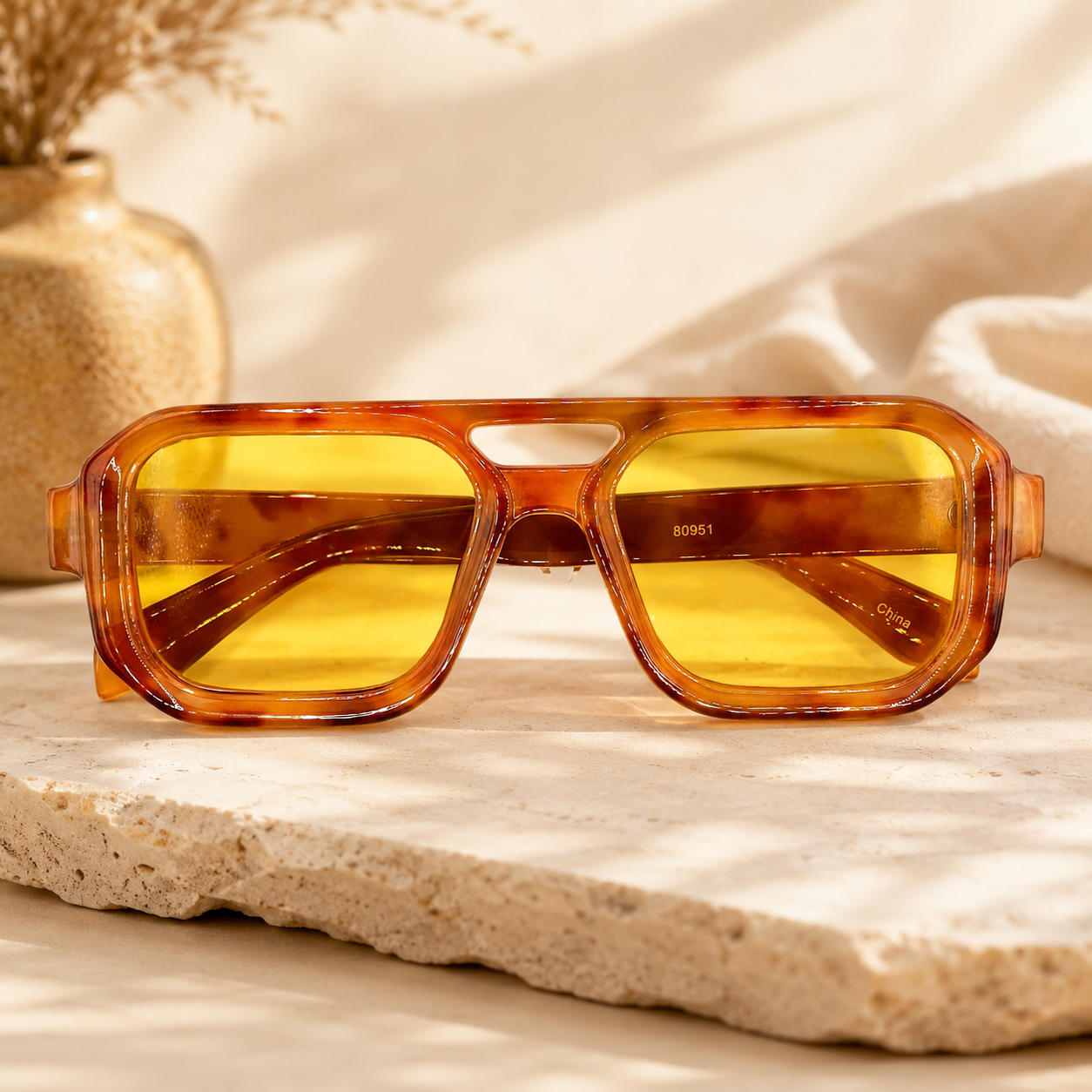 Modern Square Aviator Sunglasses