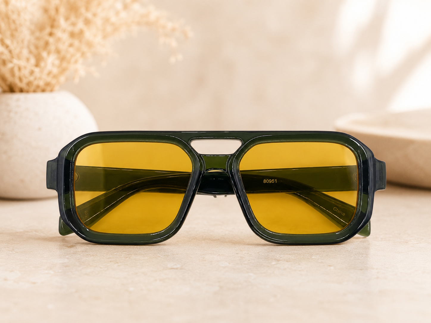 Modern Square Aviator Sunglasses